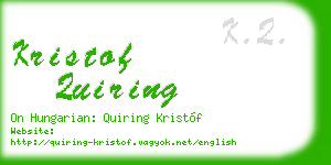 kristof quiring business card