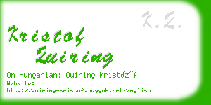 kristof quiring business card